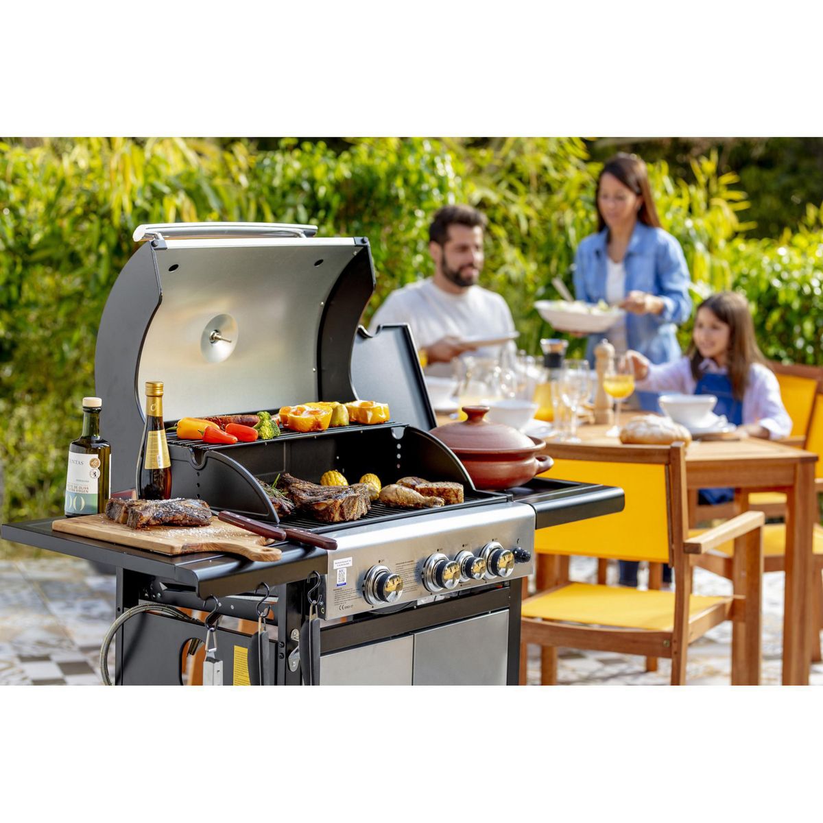 MR BEEF - Parrilla a Gas 122x108.9x52cm + Quemador Lateral