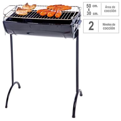Parrilla a Carbn Karson Rectangular 1/2 Tambor