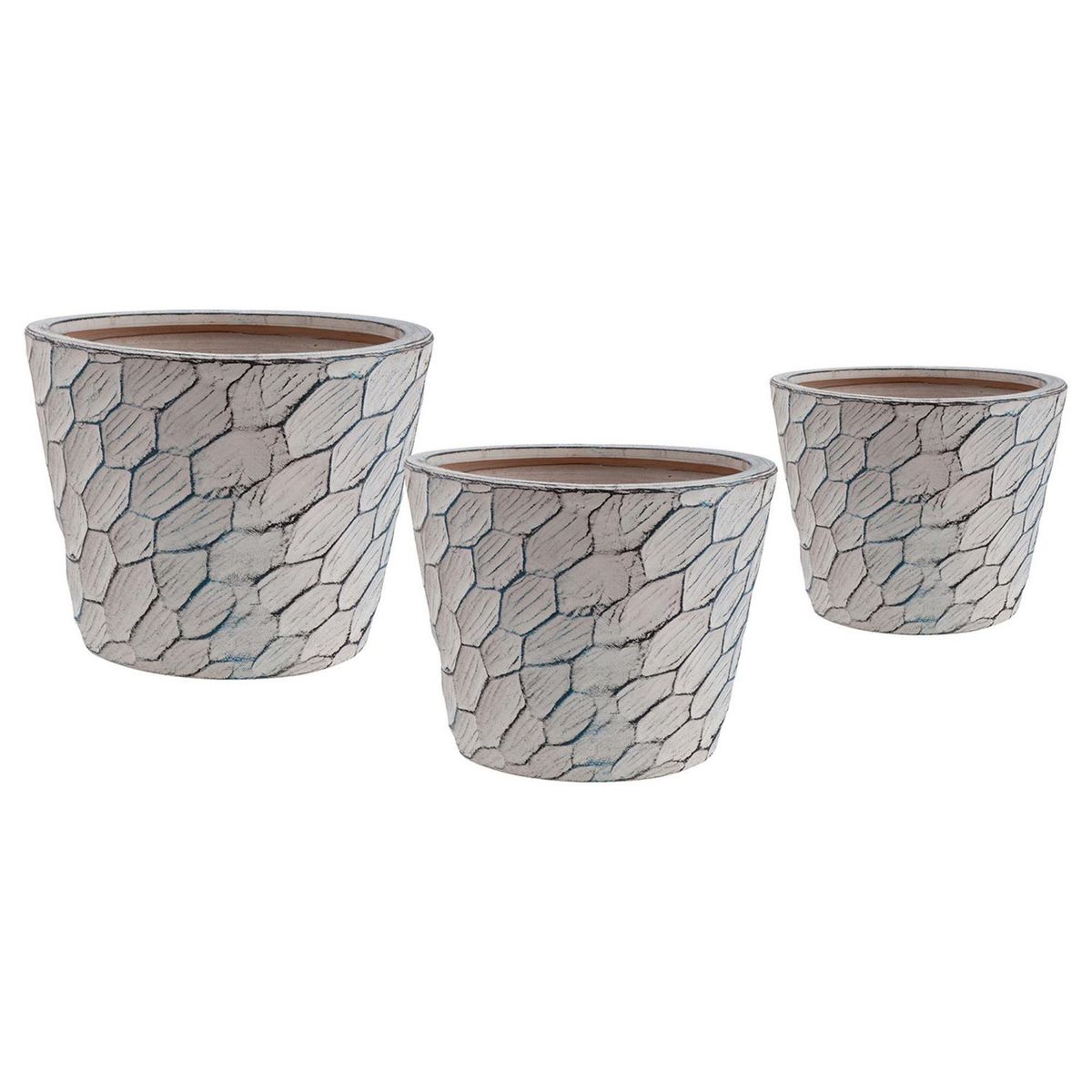 JUST HOME COLLECTION - Set x3 Maceteros Uthai Gris/Beige