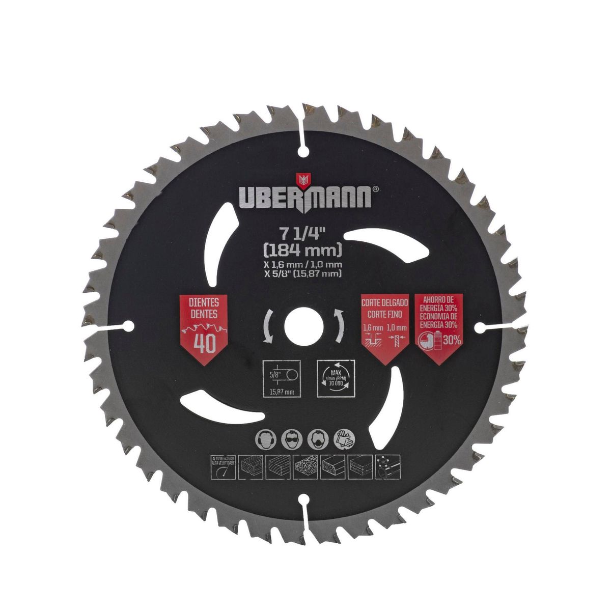 UBERMANN - Hoja de Sierra Ciruclar 7 1/4" 40 Dientes Bauker