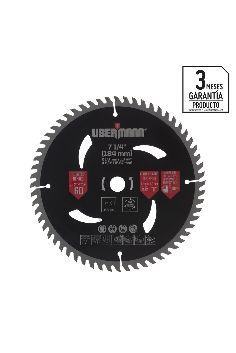 Hoja De Sierra Circular HM De 700 Mm - 60 Dientes, 4.4 Mm De Corte - Para Leña, Madera Blanda Y Dura, Con Agujero Combinado De 30 Mm