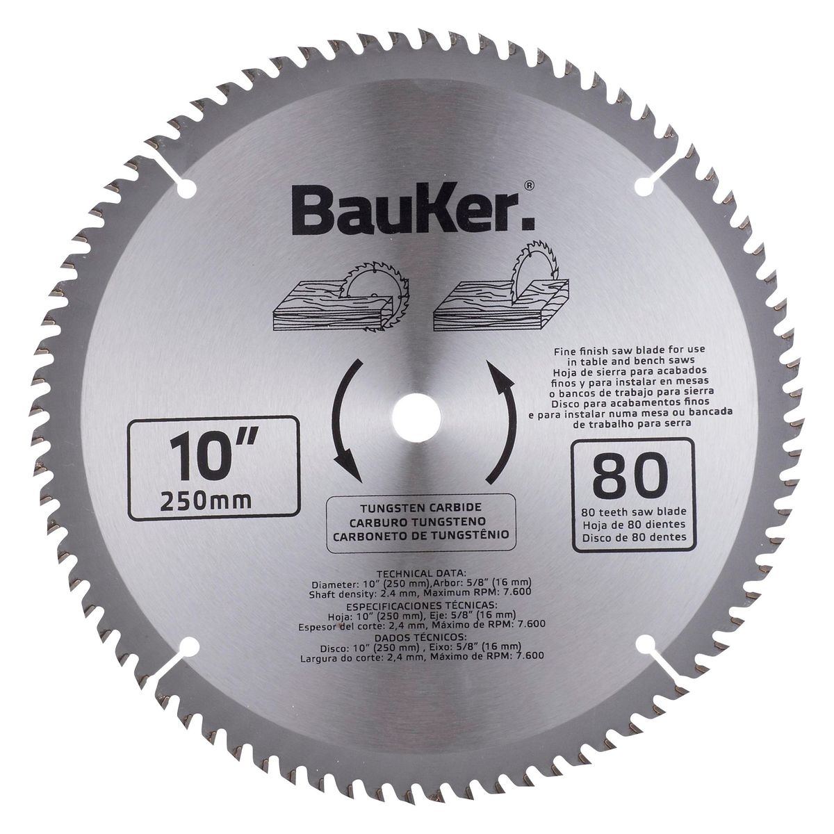 BAUKER - Hoja De Sierra para madera Bauker