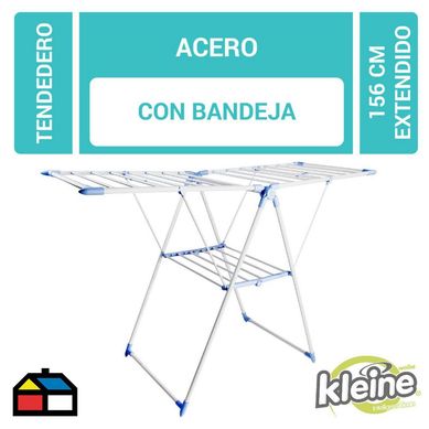 Tendedero de Ropa Bandeja Plegable Blanco 156x61x97 cm.