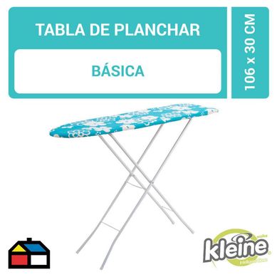 Tabla de Planchar con Base 106x30 cm. Celeste y Blanco