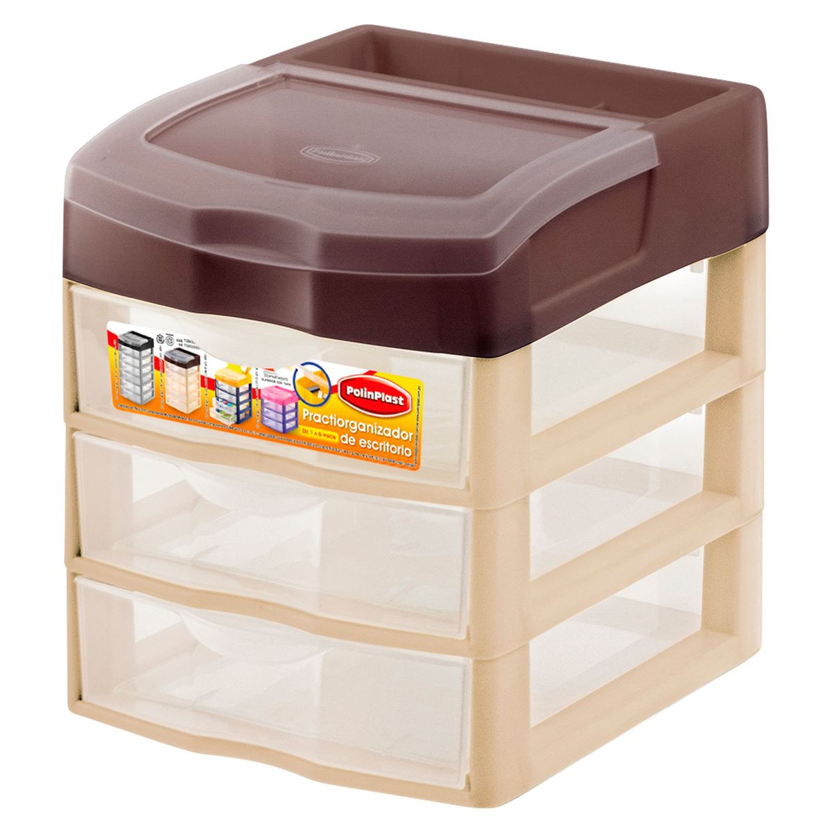 POLINPLAST - Practiorganizador 3 Niveles Gris