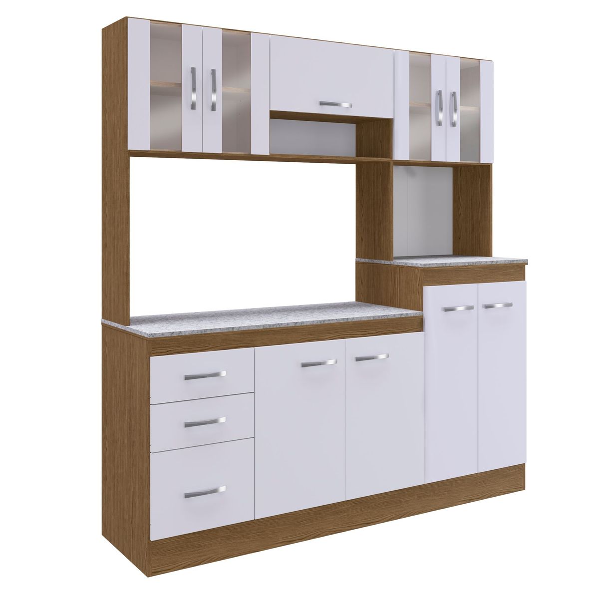 GENIALFLEX - Alacena Segovia 180cm Castaño/Blanco