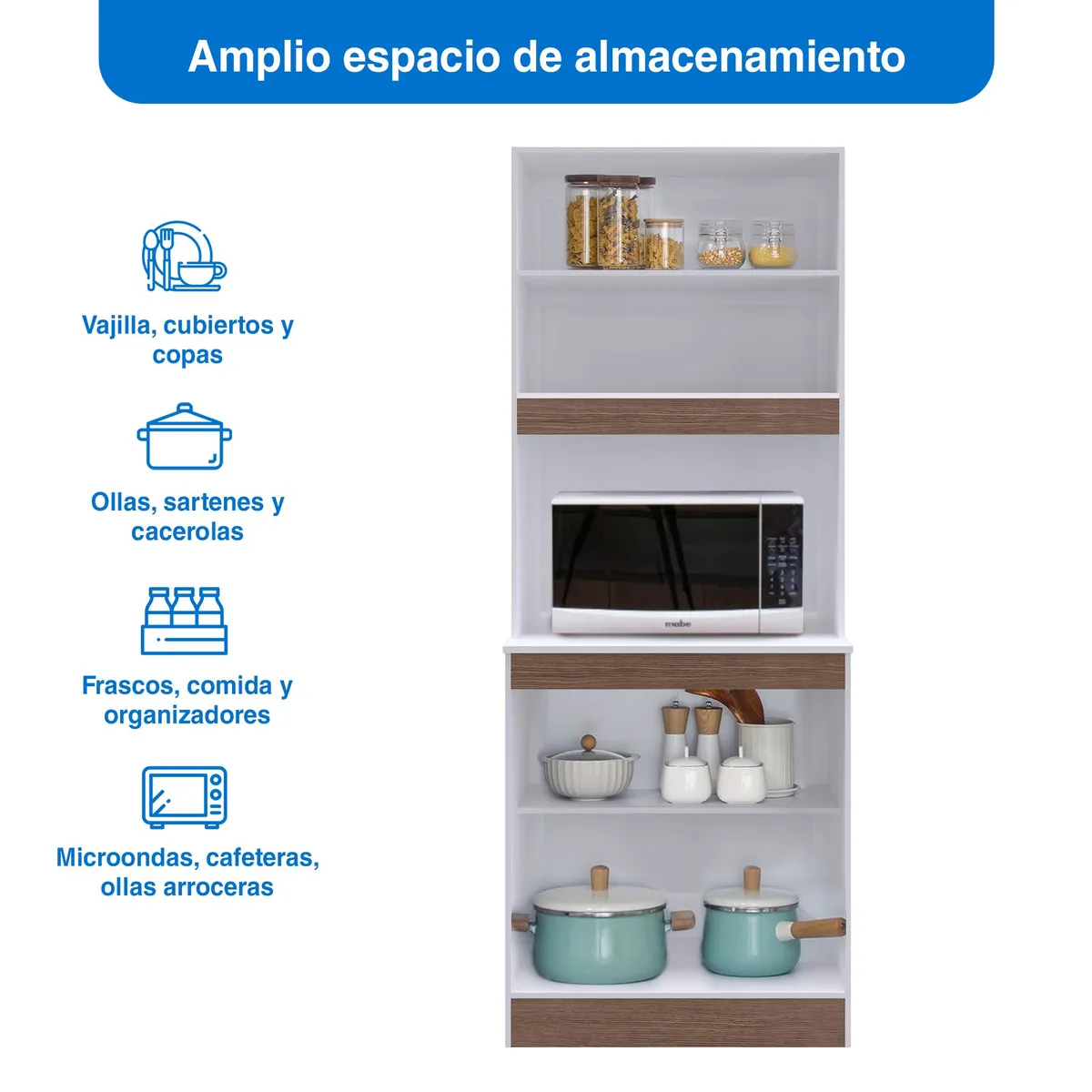 GENIALFLEX - Alacena Blanco/Dakota MDP 73.5cm 