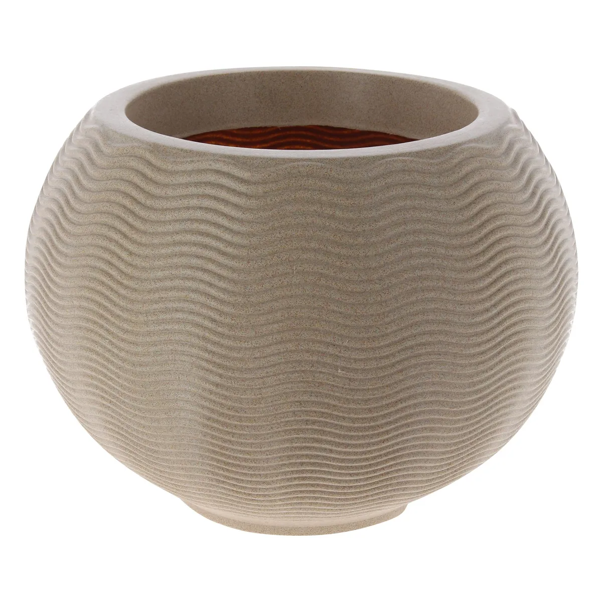 JUST HOME COLLECTION - Macetero Ondulado Redondo 26 Arena