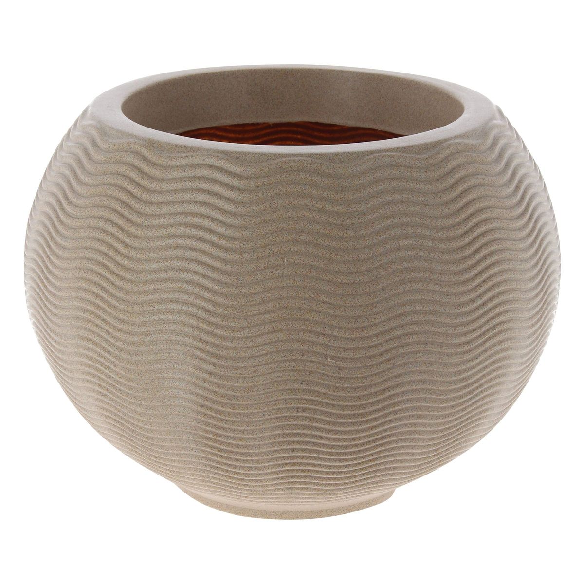 JUST HOME COLLECTION - Macetero Ondulado Redondo 26 Arena
