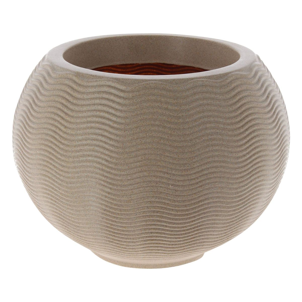 JUST HOME COLLECTION - Macetero Ondulado Redondo 40 Arena