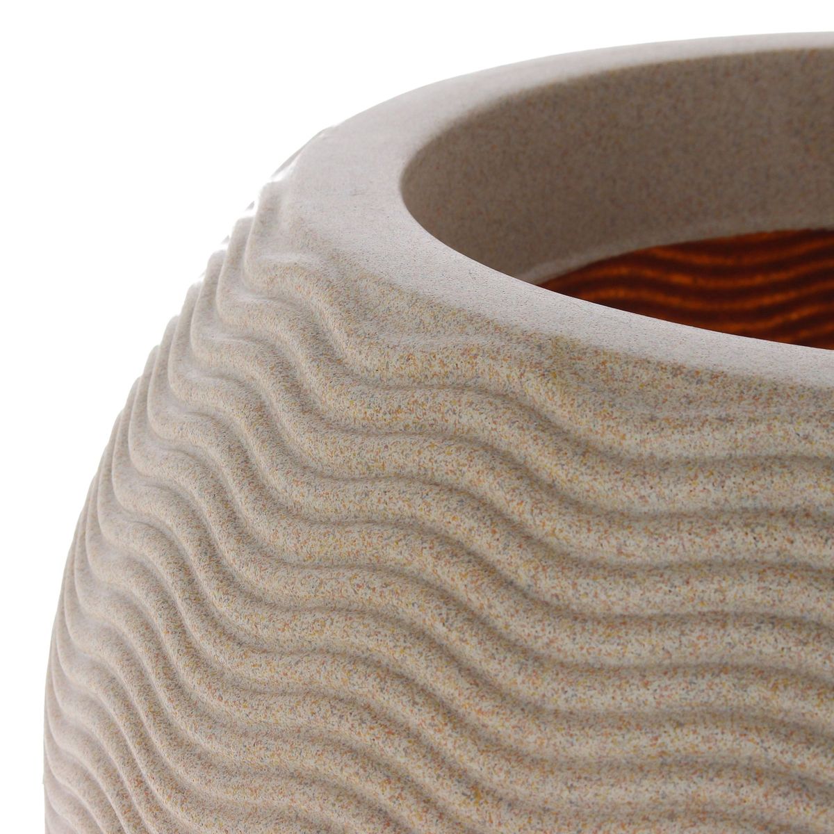 JUST HOME COLLECTION - Macetero Ondulado Redondo 40 Arena