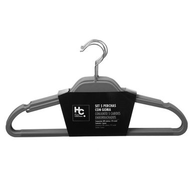 Set x5 Colgadores de Ropa de Pl�stico Gris