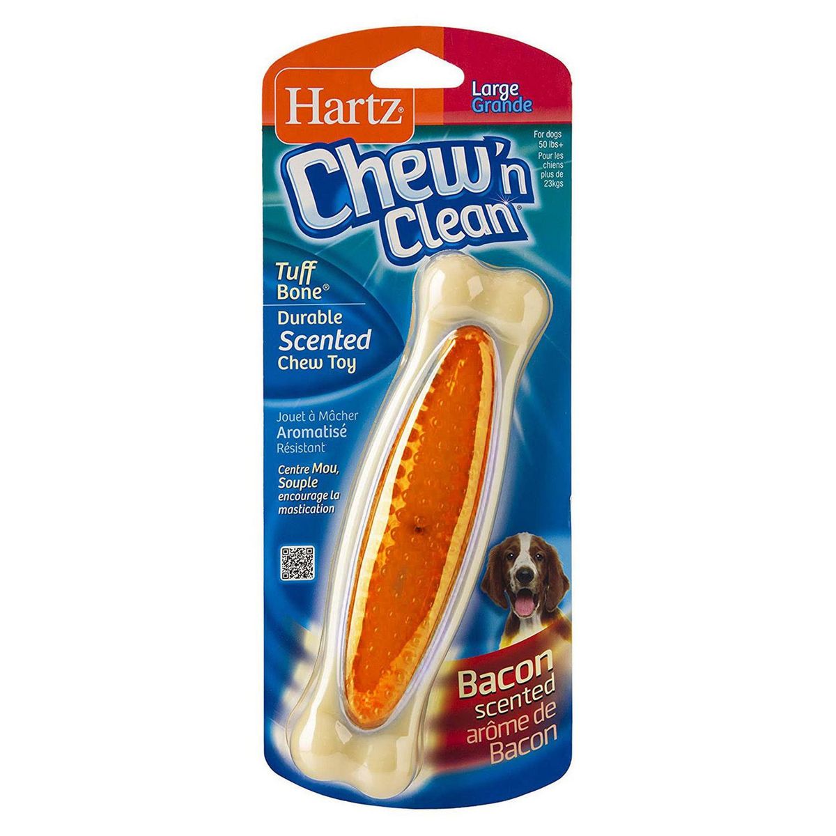 HARTZ - Juguete para Masticar Hueso Grande para Perros Naranja