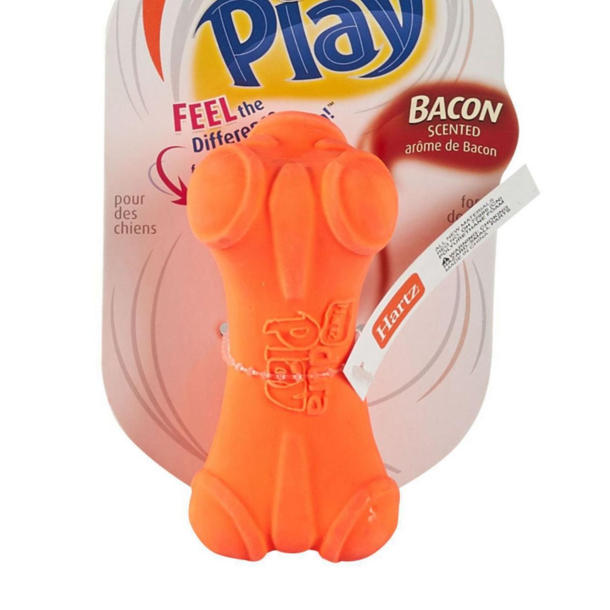 HARTZ - Juguete para Perro Hueso Látex Naranja 4x8.5x4cm