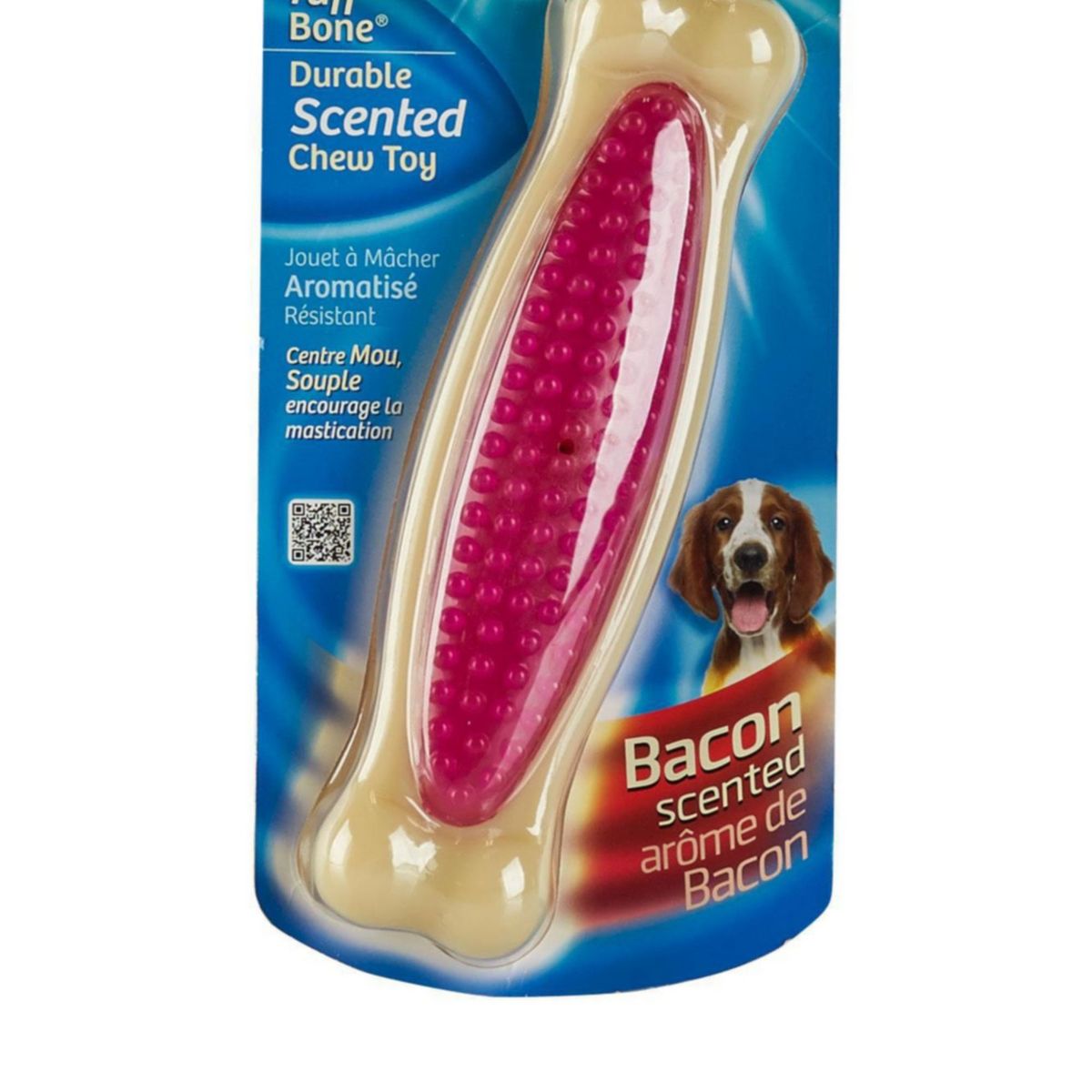 HARTZ - Juguete para Masticar Hueso Grande para Perros Aroma Tocino