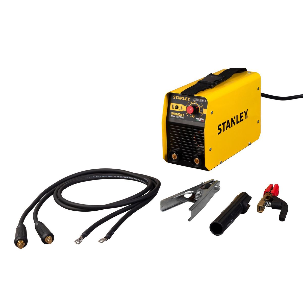 STANLEY - Soldadora Inverter 160A 61435AP + Pinza Porta-Electrodos + Pinza de Masa Stanley