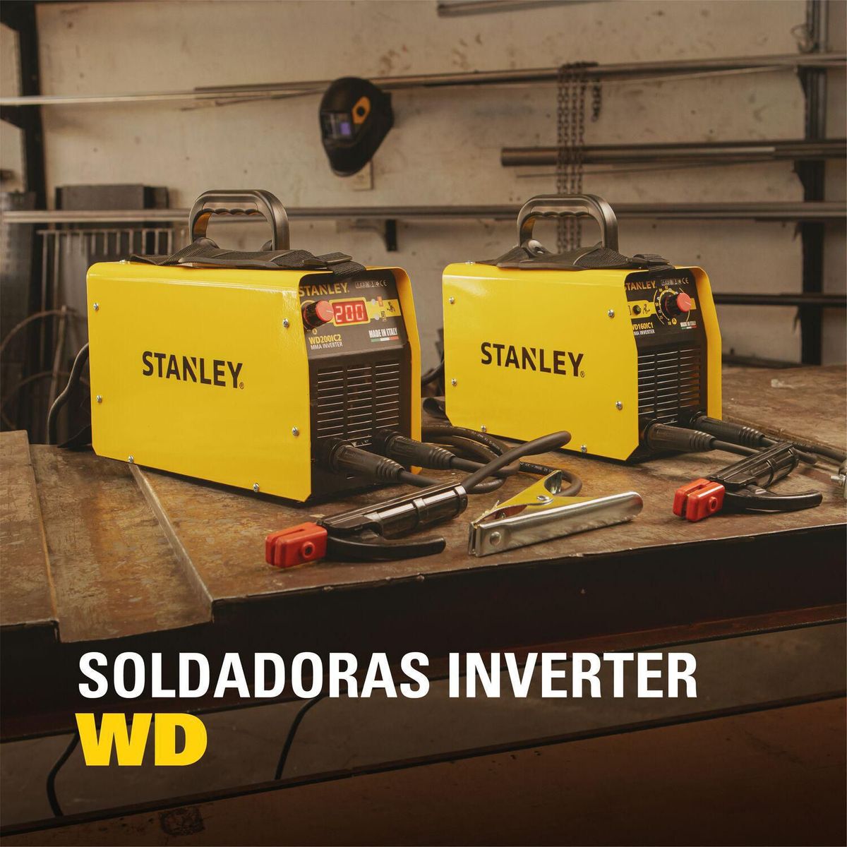 STANLEY - Soldadora Inverter 160A 61435AP + Pinza Porta-Electrodos + Pinza de Masa Stanley