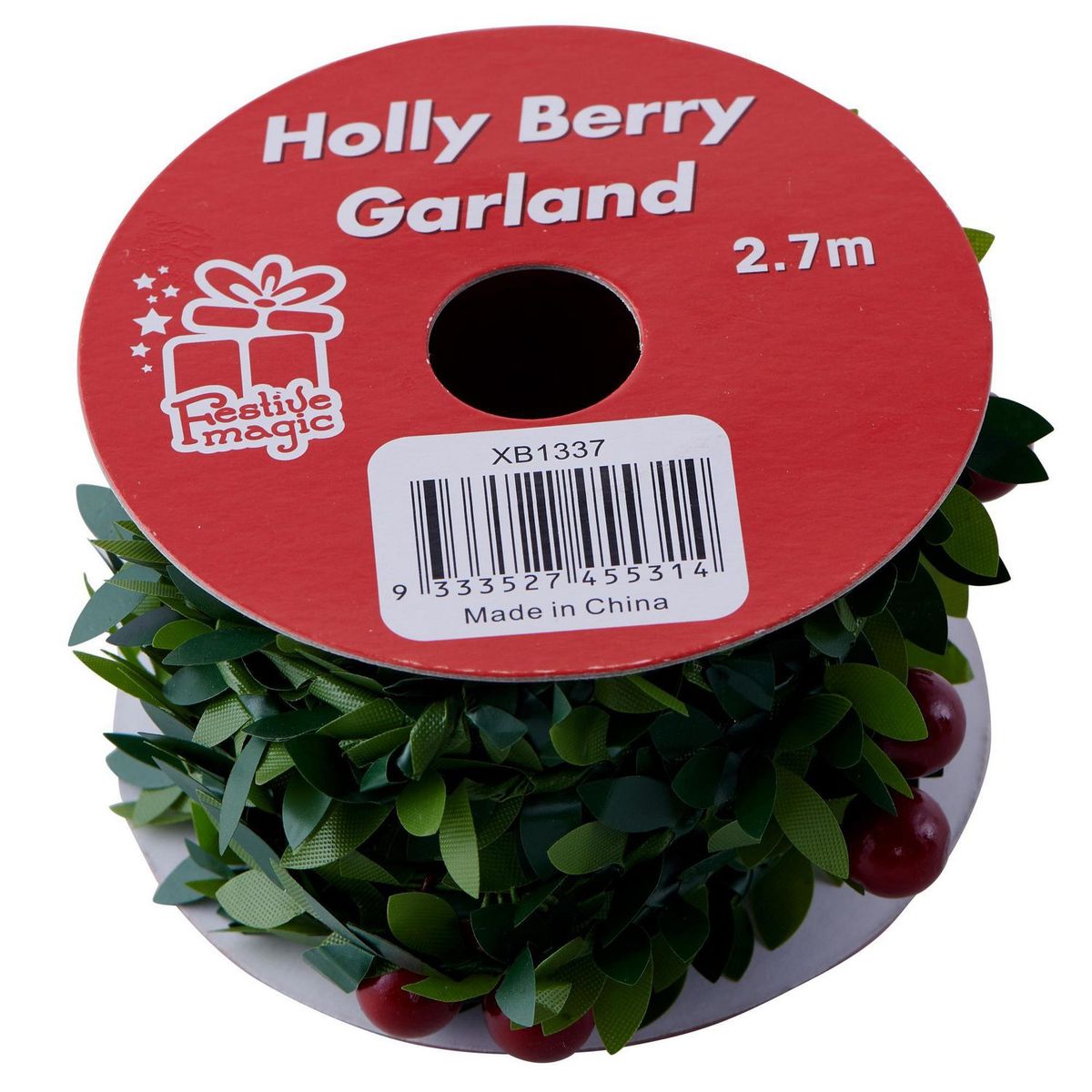 DEAR SANTA - Guirnalda Holly Berrie Navidad 270cm