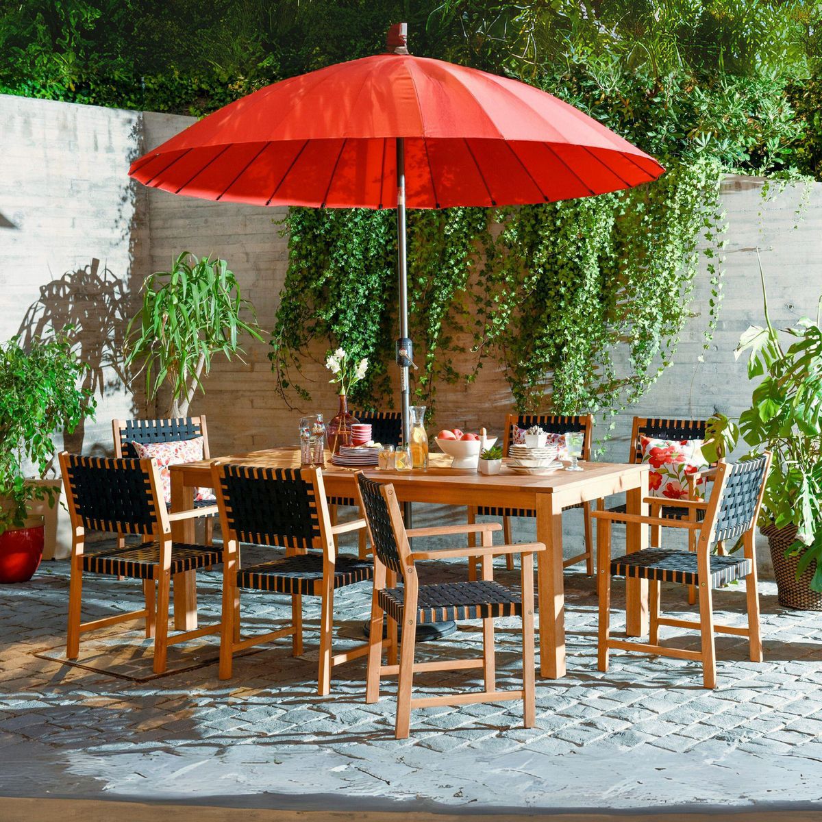 JUST HOME COLLECTION - Juego de Comedor de Terrazas 8 Personas Parga