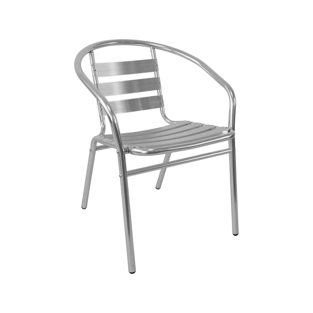 JUST HOME COLLECTION - Silla Slat Plateada de Aluminio