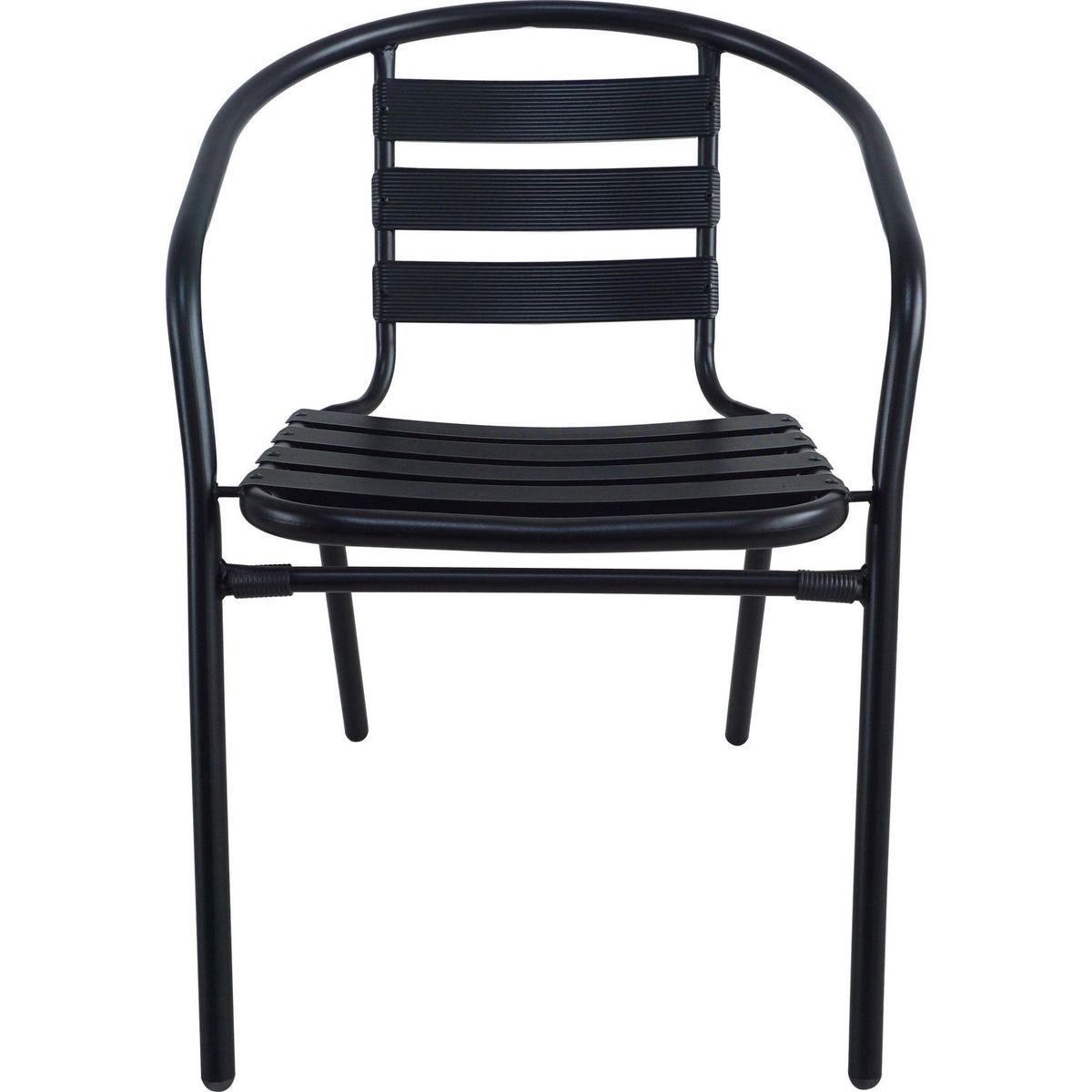 JUST HOME COLLECTION - Silla de Aluminio Negra Apilable