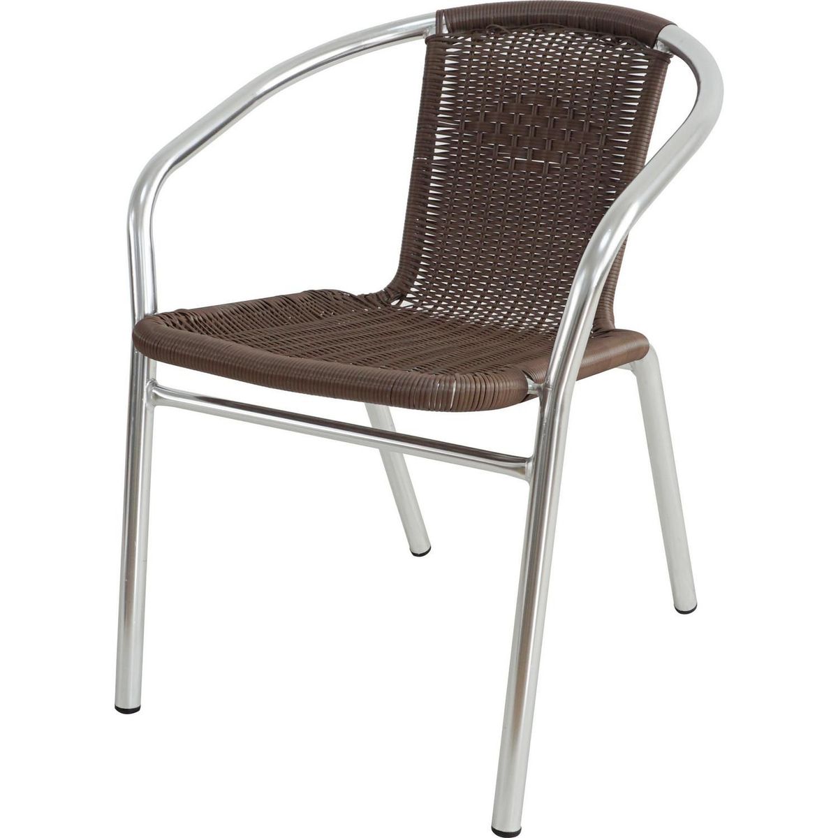 JUST HOME COLLECTION - Silla de Aluminio Ratán Café Apilable