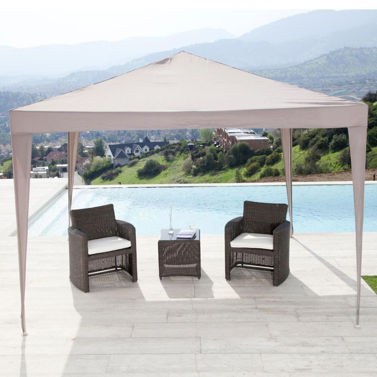 JUST HOME COLLECTION - Toldo Armable Metal Tabaco 3X3 M
