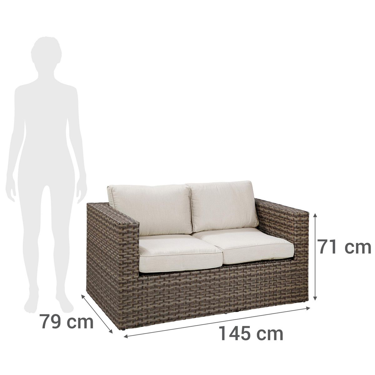 JUST HOME COLLECTION - Juego de Living de terraza Cirali 7 personas Natural