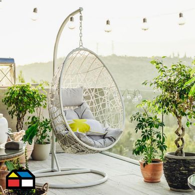 Silla Colgante Ratn Blanca con soporte