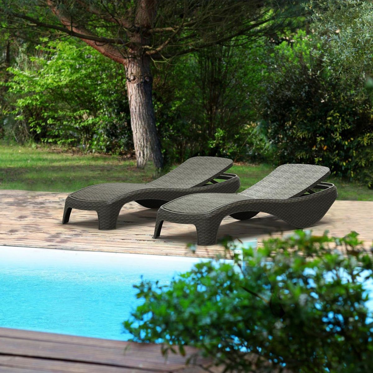 KETER - Reposera Atlantic Sun Lounge Chocolate