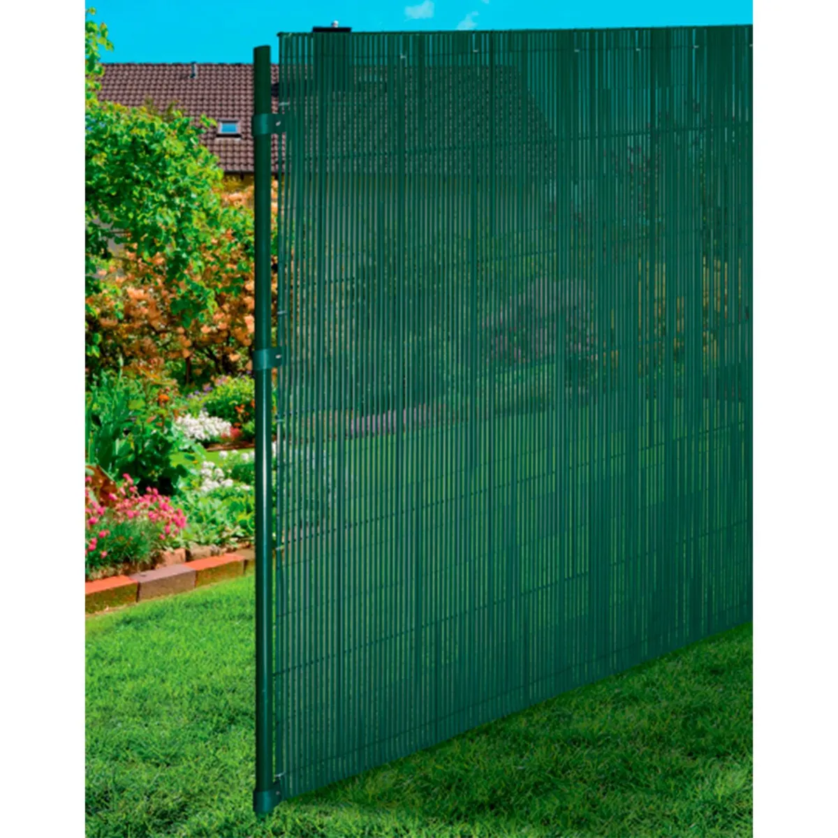 JUST HOME COLLECTION - Cerco Enrollable PVC Verde 300x100cm