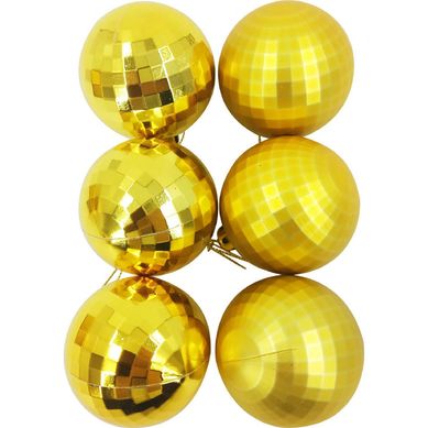 Set 12 Esferas Diamante Dorado Navidad 6cm