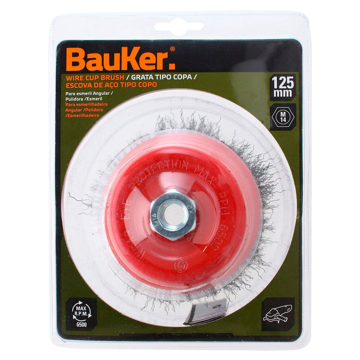 BAUKER - Grata Copa para esmeril 5'' Bauker