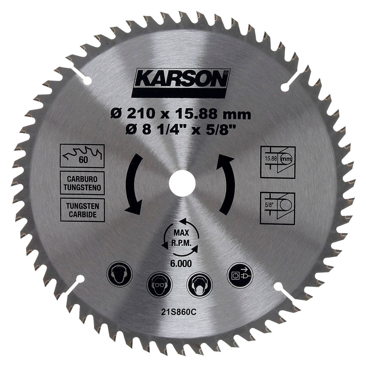 KARSON - Disco de Sierra Circular 8 1/4'' 60 Dientes