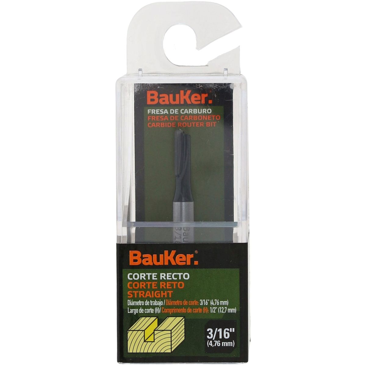 BAUKER - Fresa Corte Recto 1/2'' Bauker