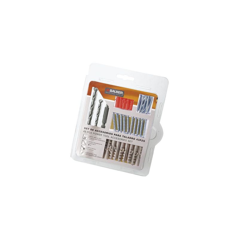 BAUKER - Set Accesorios para Taladro Acero 43 Pzs Bauker