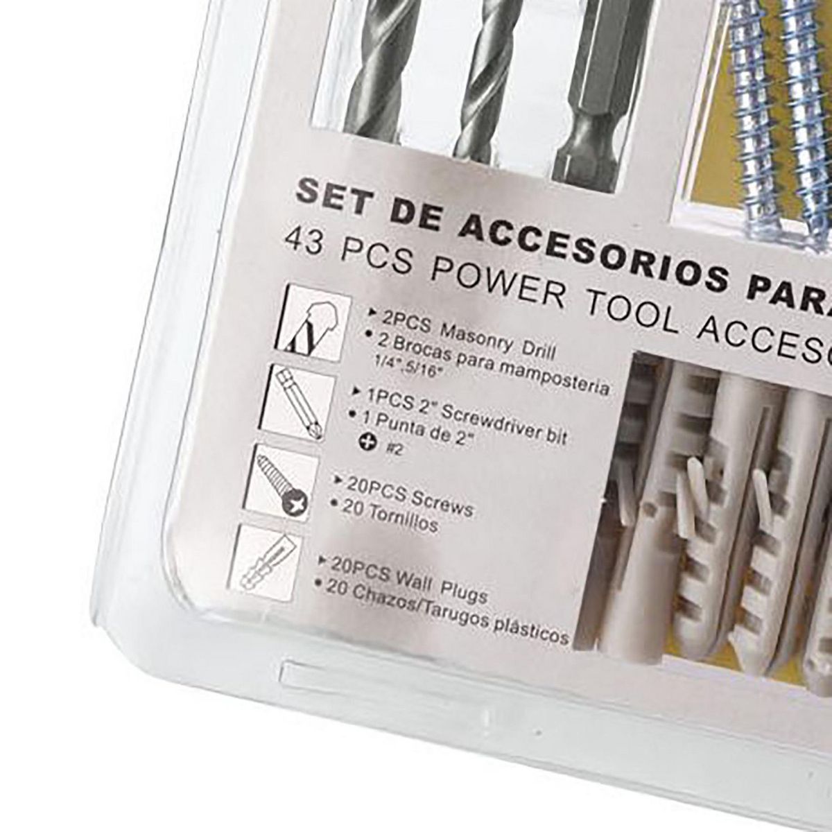 BAUKER - Set Accesorios para Taladro Acero 43 Pzs Bauker