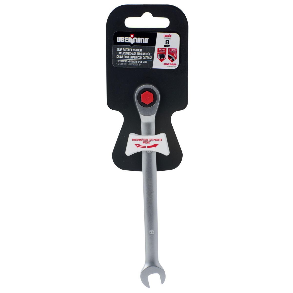 UBERMANN - Llave Combinada Ratchet Acero Ubermann 8mm