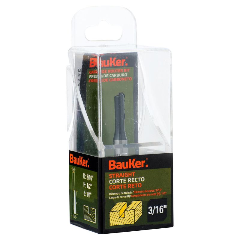 BAUKER - Fresa Recta 3/16'' Bauker