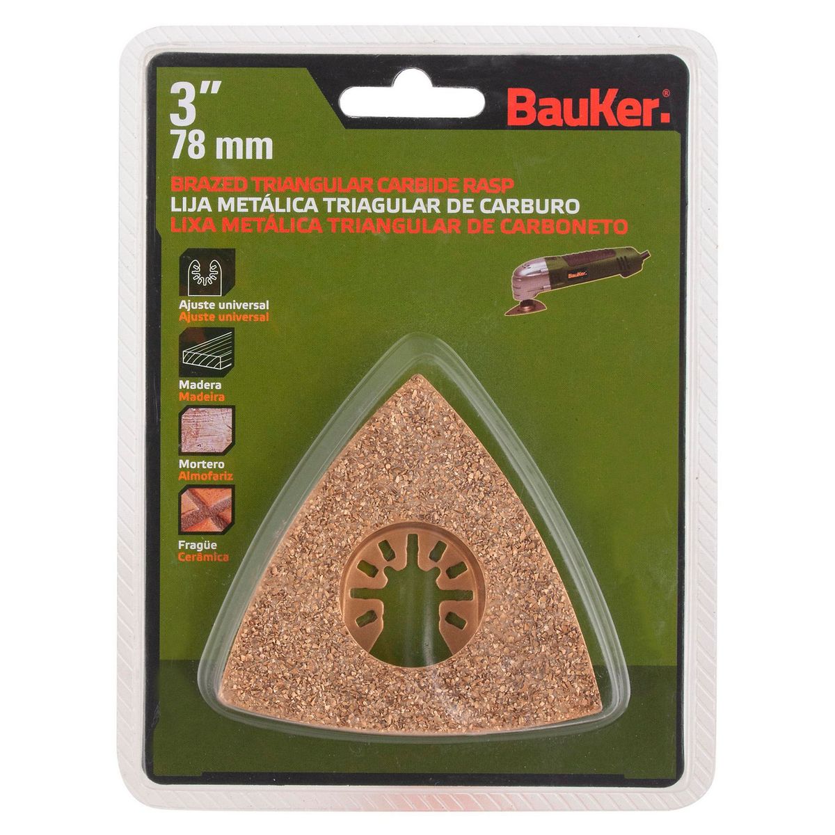 BAUKER - Lija Metálica Triangular de Carburo