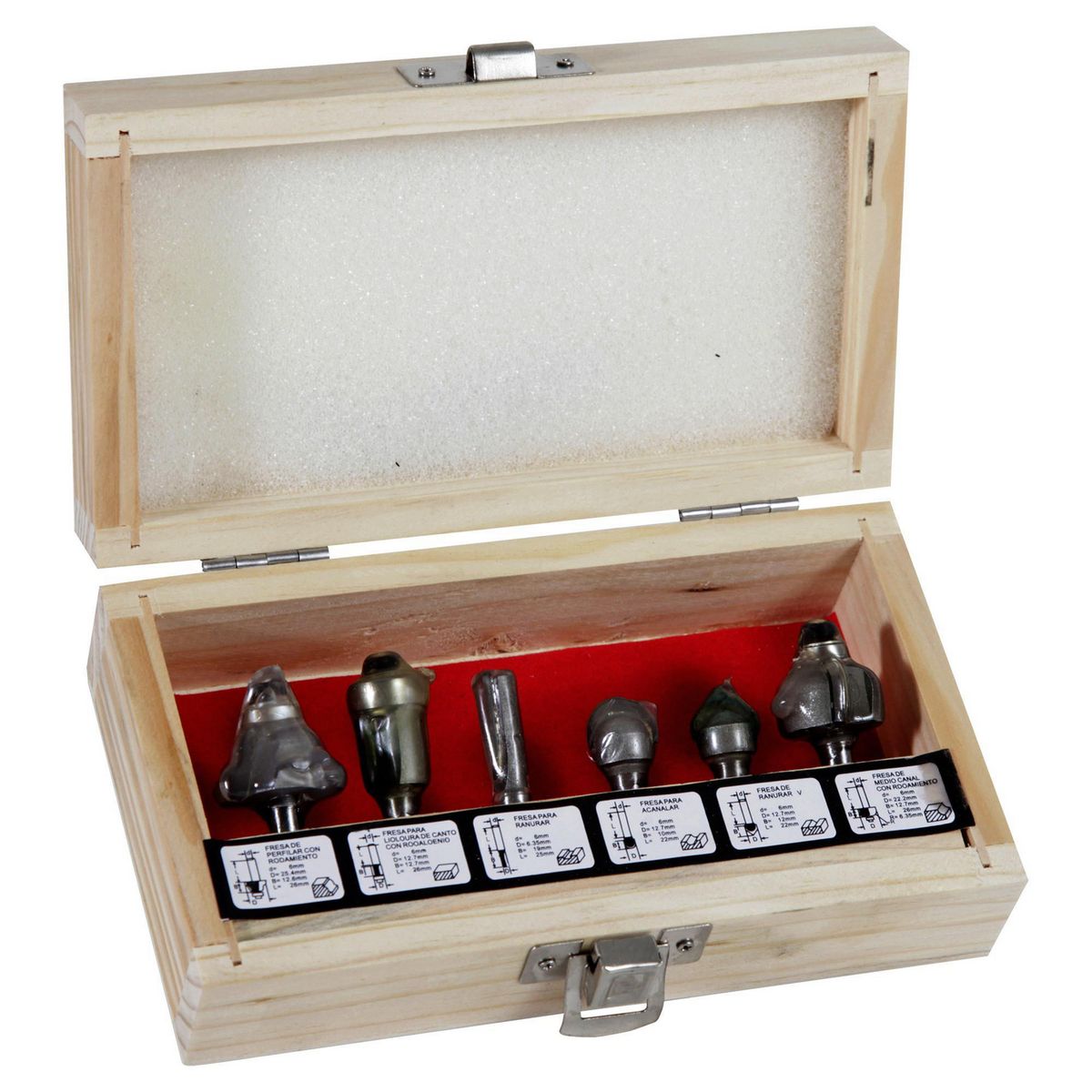 BAUKER - Set de Fresas Bauker 6mm 6 Pzs