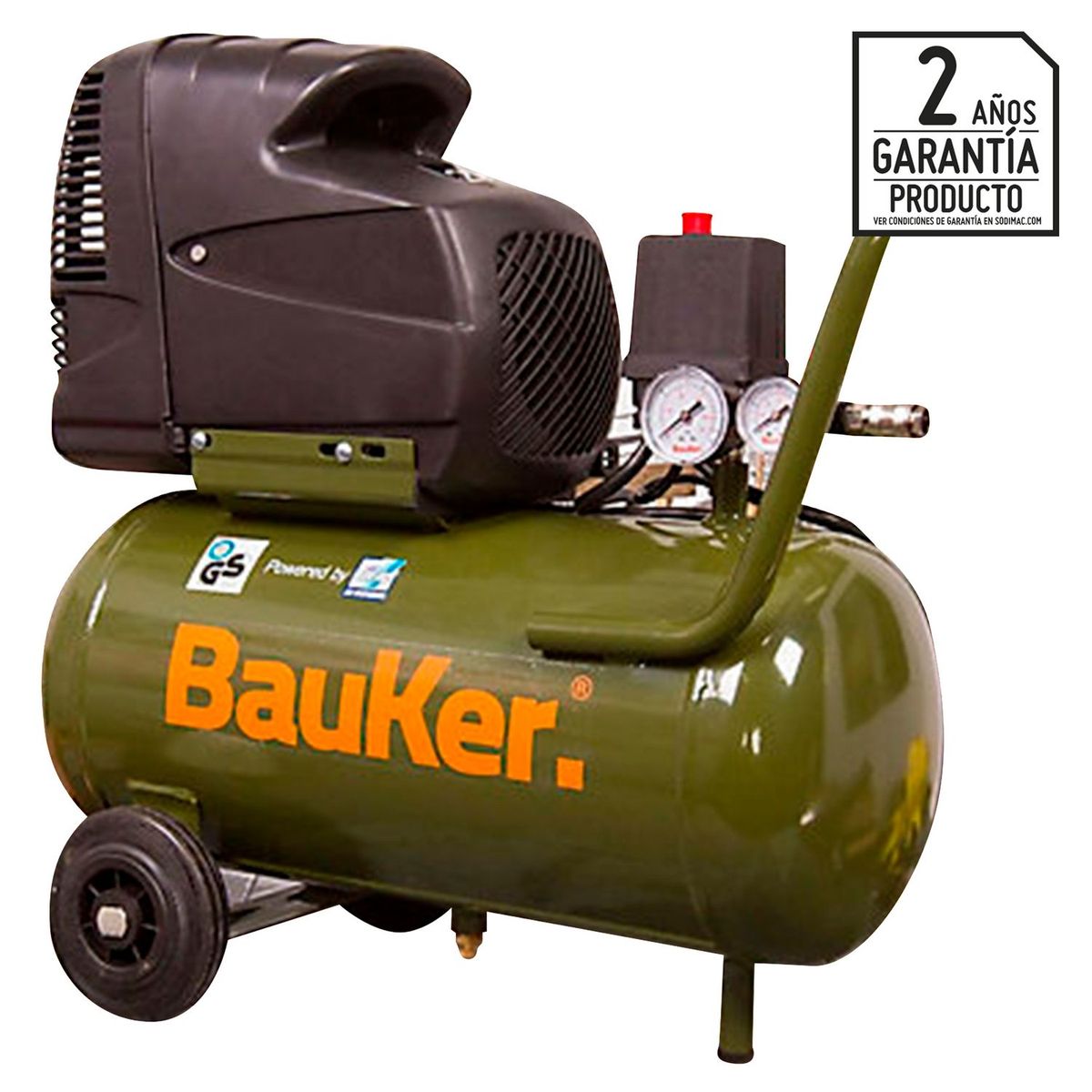 BAUKER - Compresor De Aire Industrial Bauker 3.5HP 100 Lt