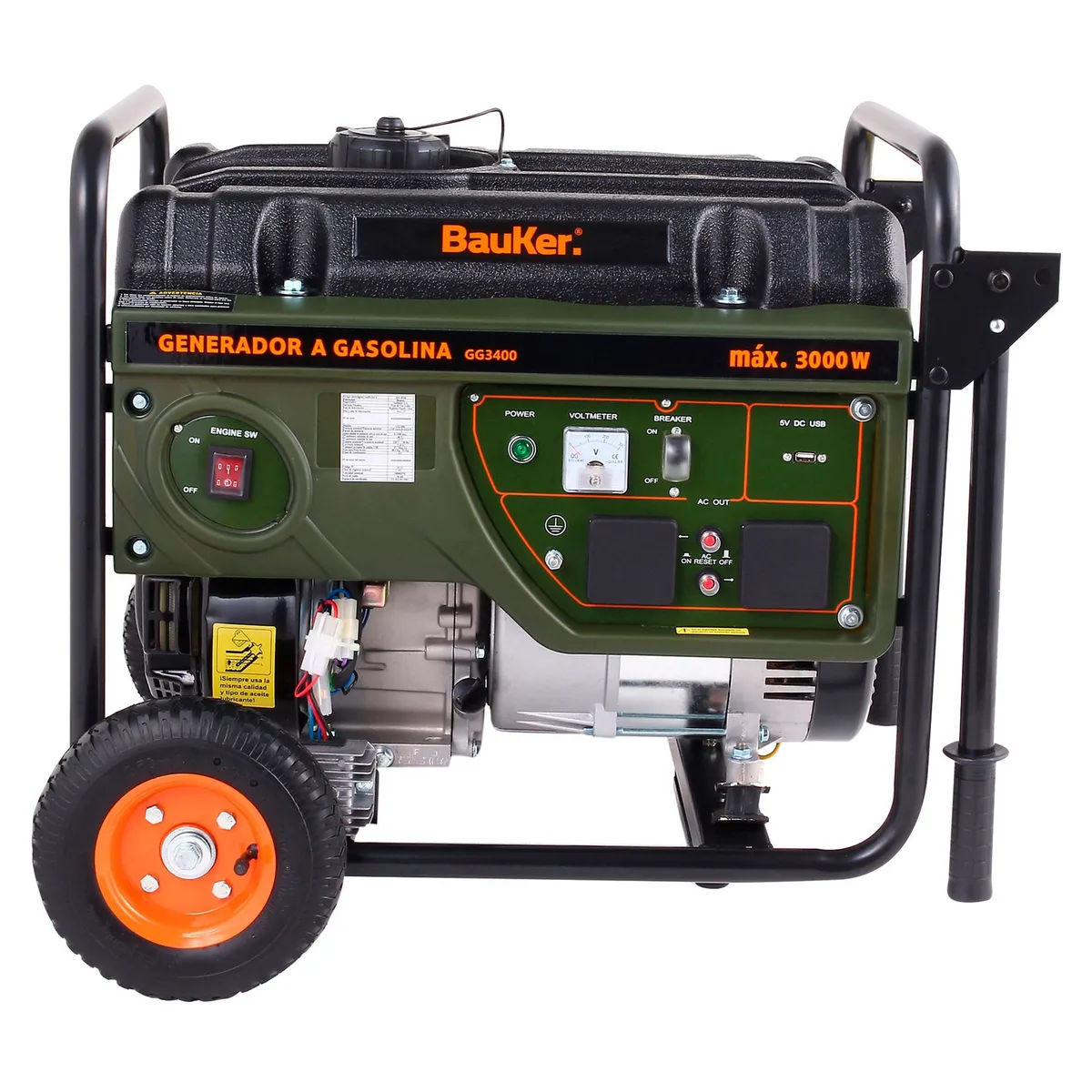 BAUKER - Generador a Gasolina 3300W Bauker