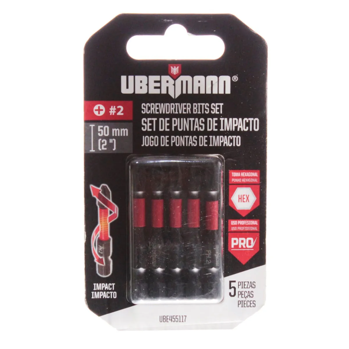 UBERMANN - Set 5 Puntas de Impacto #2x2''