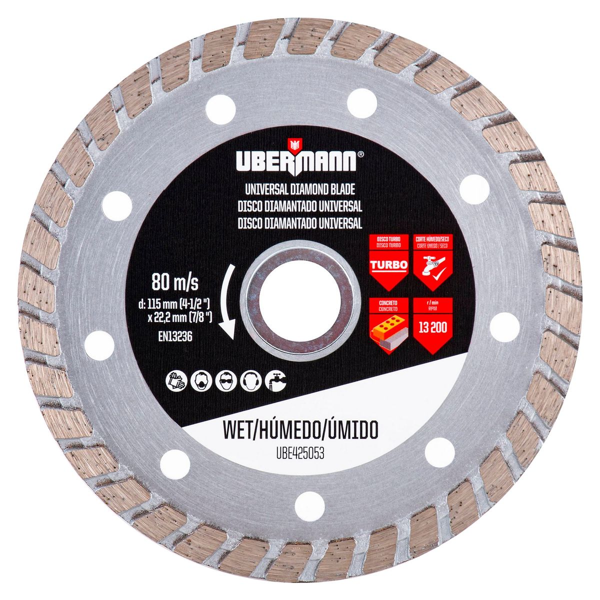 UBERMANN - Disco Diamantado Universal para concreto 4.5''