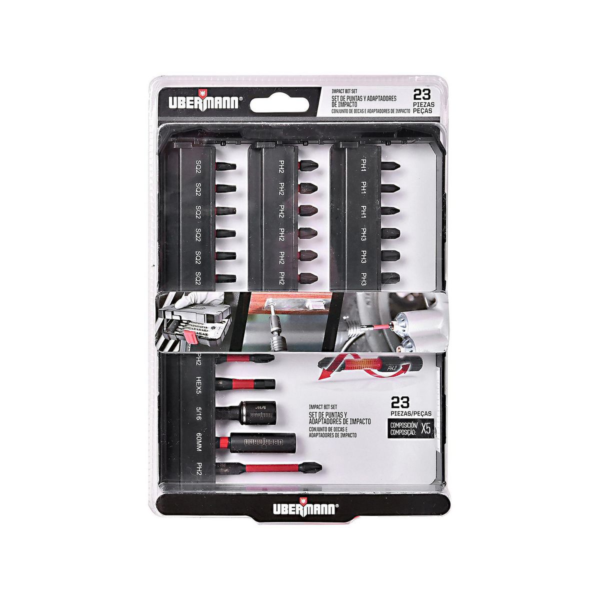 UBERMANN - Set 23 Puntas Negro
