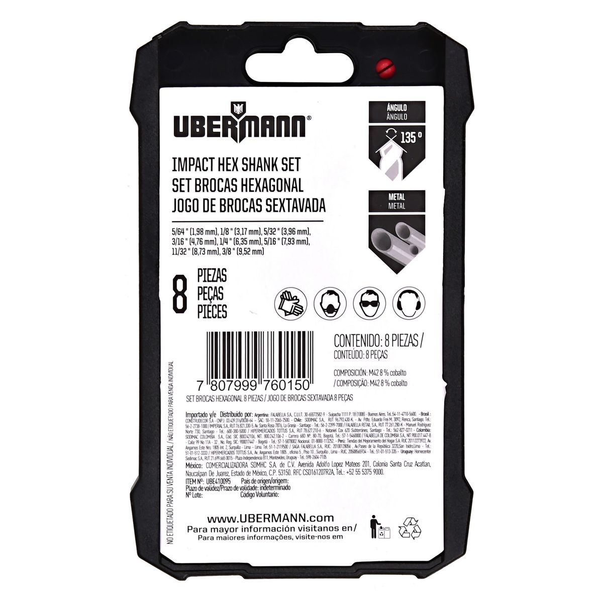 UBERMANN - Set 8 Brocas HSS 5/64 1/8 5/32 Ubermann