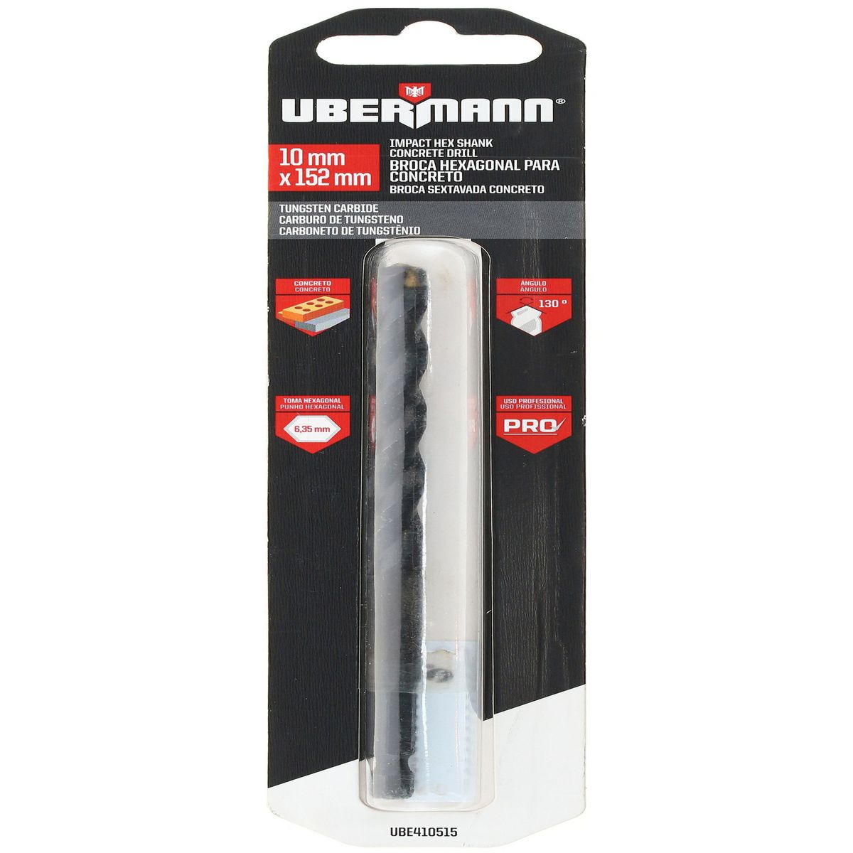 UBERMANN - Broca para Concreto V-Hex 10x152mm Ubermann
