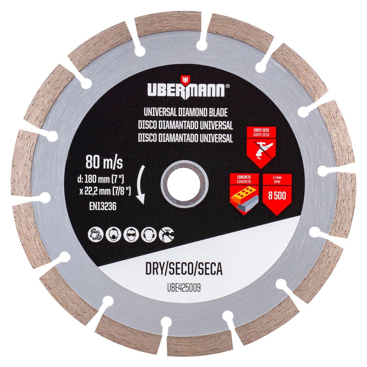 UBERMANN - Disco Diamantado Universal para concreto 7''
