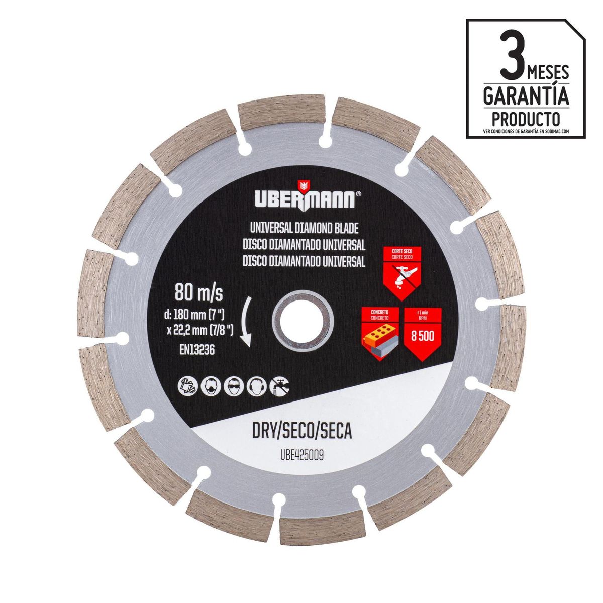 UBERMANN - Disco Diamantado Universal para concreto 7''